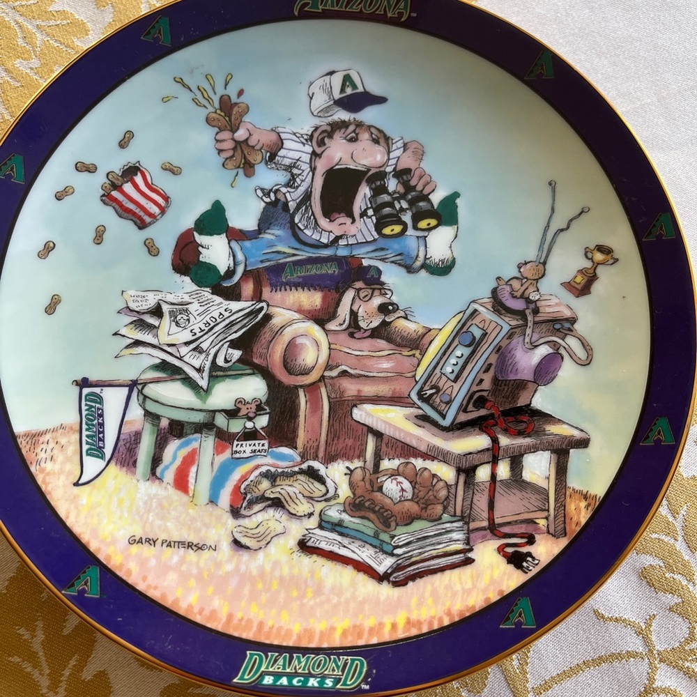 The Ultimate Mariner's Baseball Fan Plate Gary Patterson Limited Edition Antique